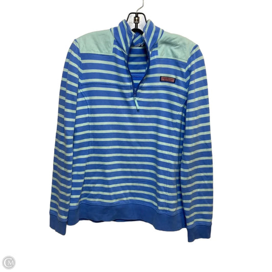 Top Long Sleeve Designer By Vineyard Vines In Blue & Green, Size: M