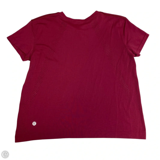 Athletic Top Short Sleeve By Lululemon In Red, Size: M