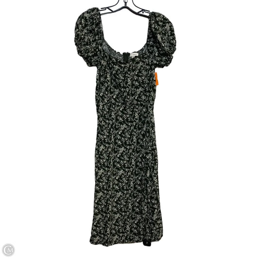 Dress Casual Midi By Francesca's In Green & White, Size: L