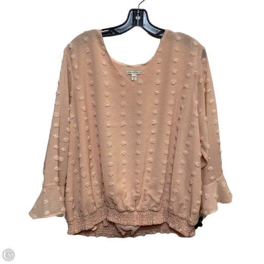 Top Long Sleeve By Cato In Pink, Size: 1x