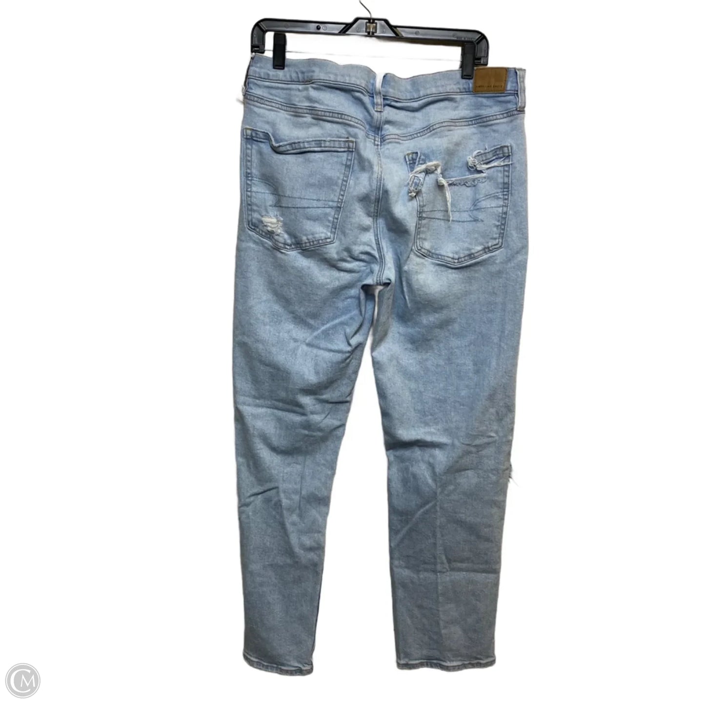 Jeans Straight By American Eagle In Blue Denim, Size: 12