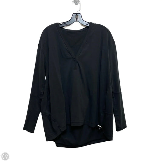 Athletic Top Long Sleeve Crewneck Designer By Lululemon In Black, Size: L