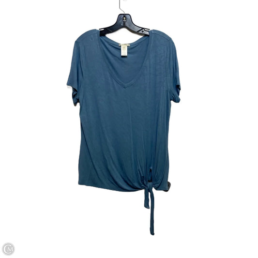 Top Short Sleeve By Matty M In Blue, Size: L