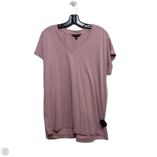 Top Short Sleeve Basic By Banana Republic In Pink, Size: L