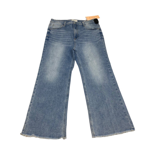 Blue Denim Jeans Wide Leg Risen, Size 1x