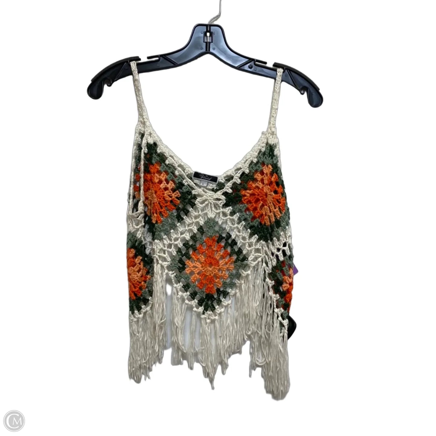 Top Sleeveless By Vivid In Green & Orange, Size: L