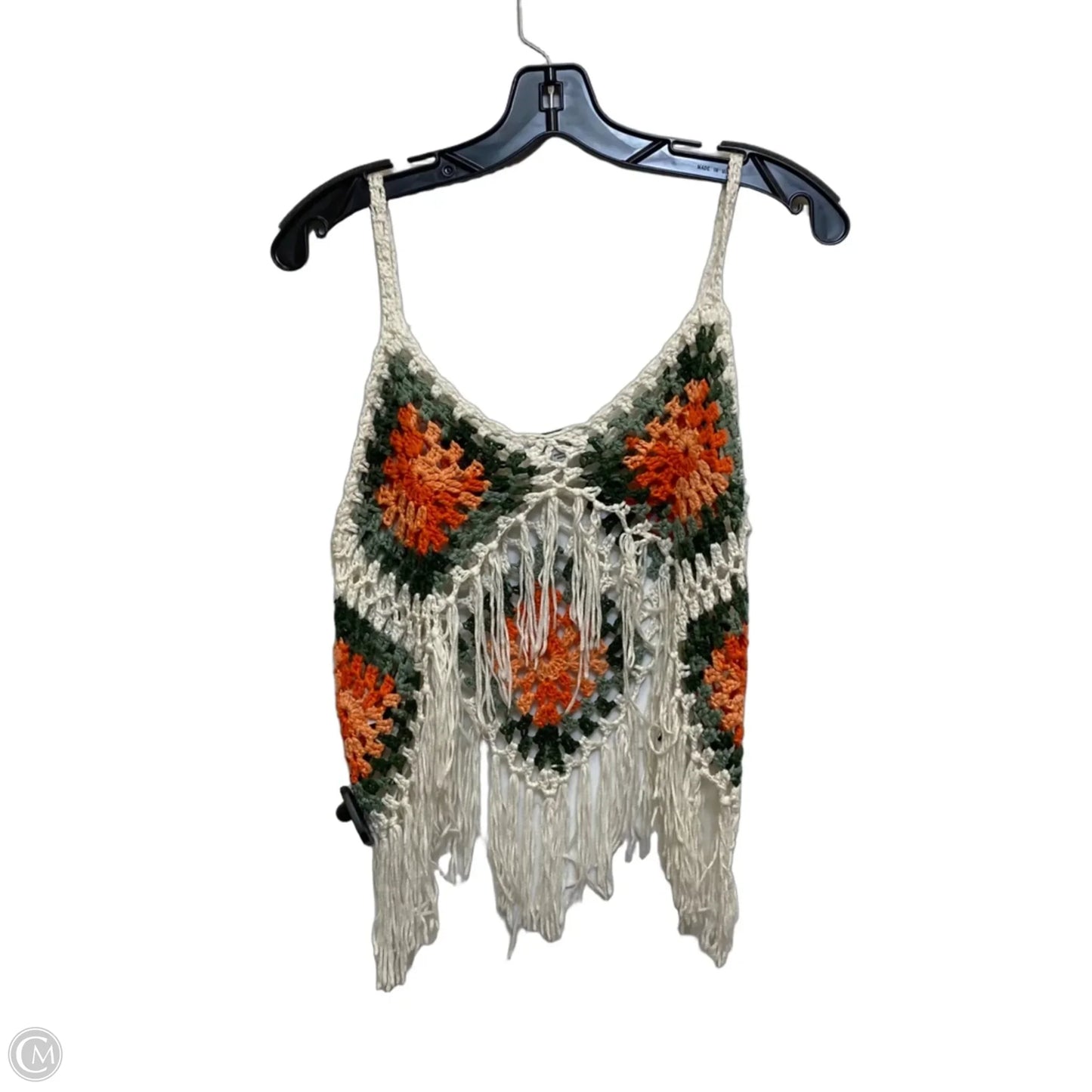 Top Sleeveless By Vivid In Green & Orange, Size: L