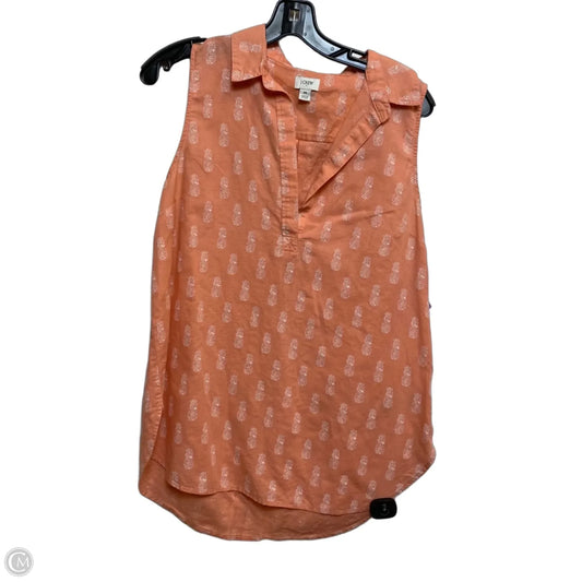 Top Sleeveless By J. Crew In Orange, Size: M