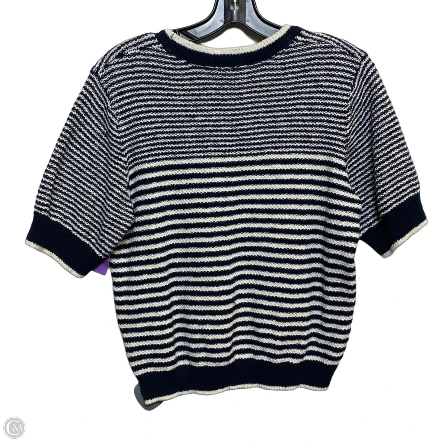 Top Short Sleeve By Joie In Blue & Cream, Size: Xl