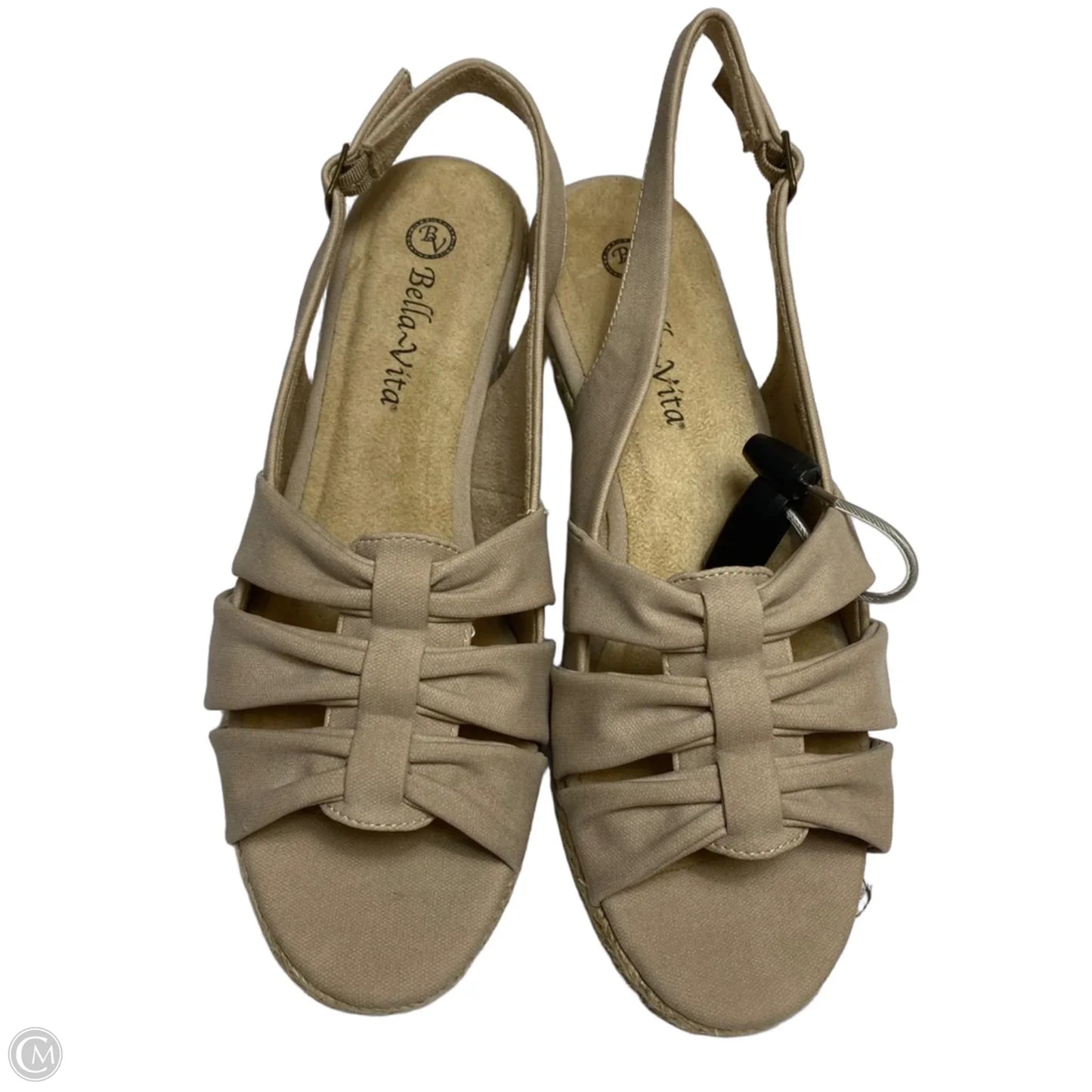 Sandals Heels Wedge By Bella Vita In Tan, Size: 8.5