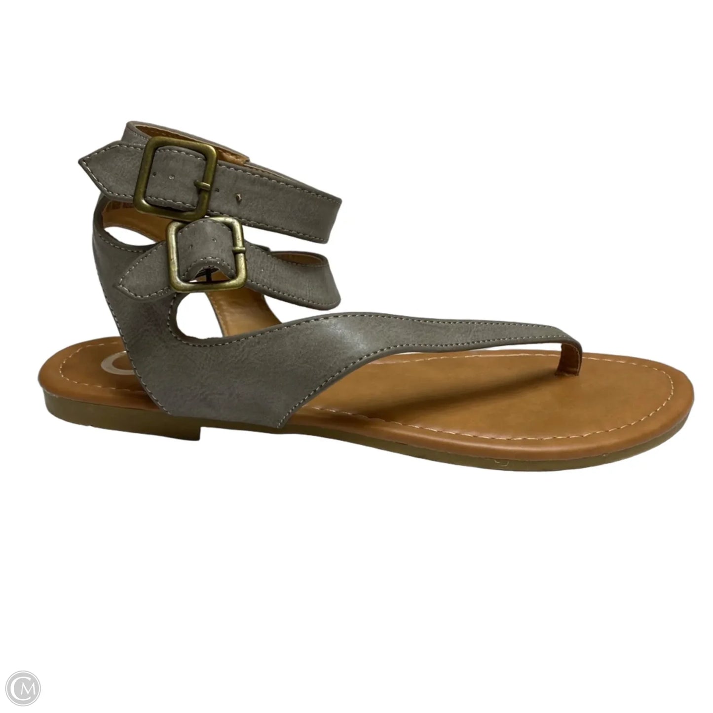 Sandals Flats By Journee In Grey, Size: 11