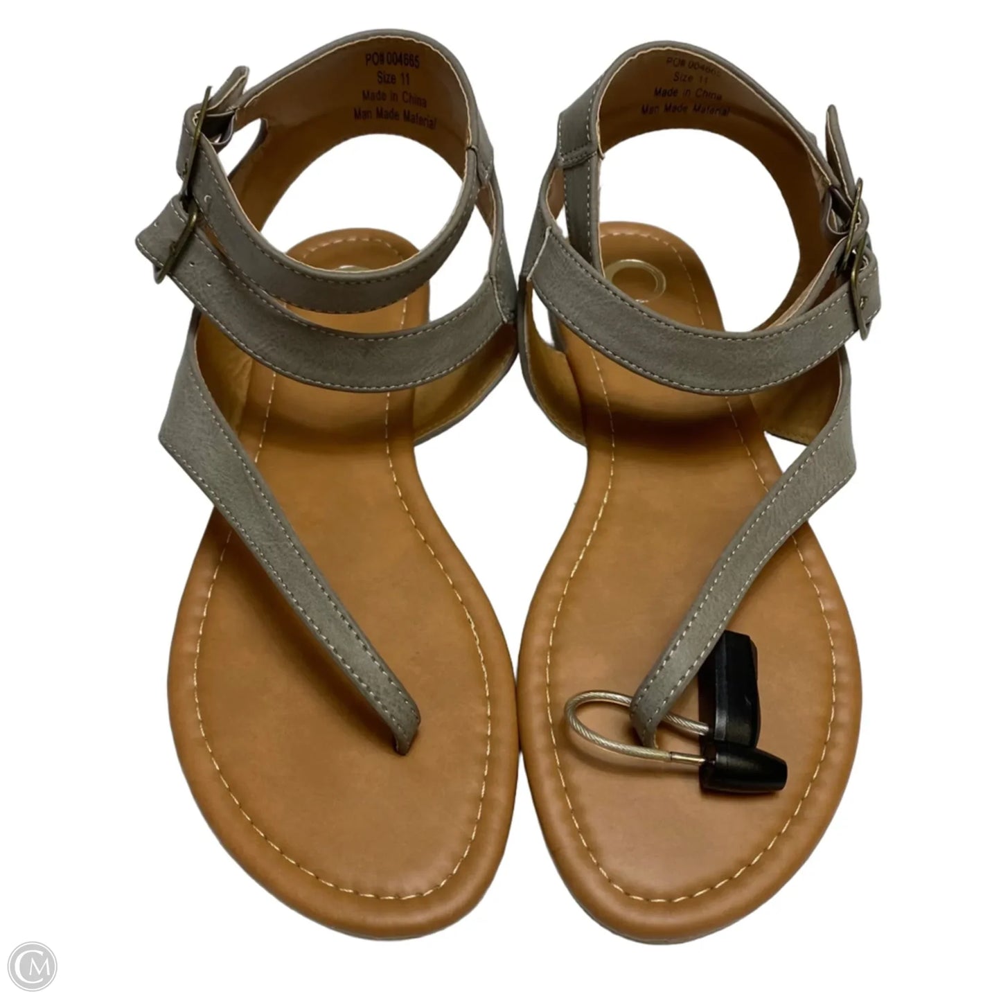 Sandals Flats By Journee In Grey, Size: 11