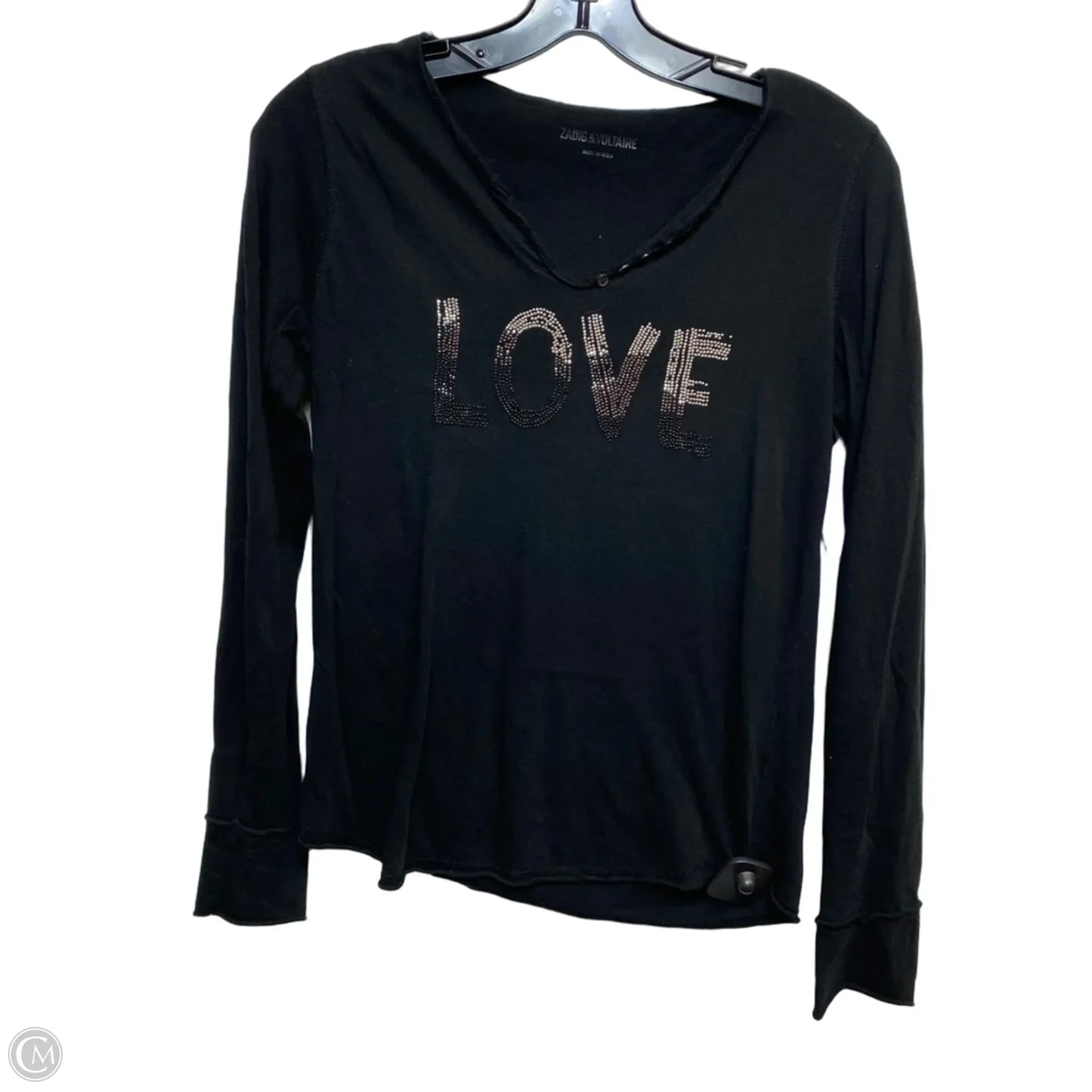 Top Long Sleeve By Zadig And Voltaire In Black, Size: S