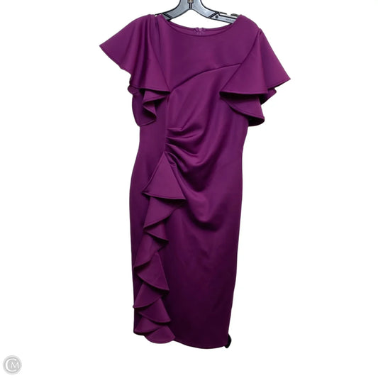 Dress Casual Midi By Cmf In Purple, Size: L