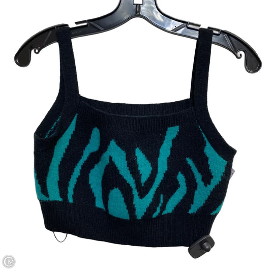 Top Sleeveless By Fashion Nova In Black & Green, Size: M