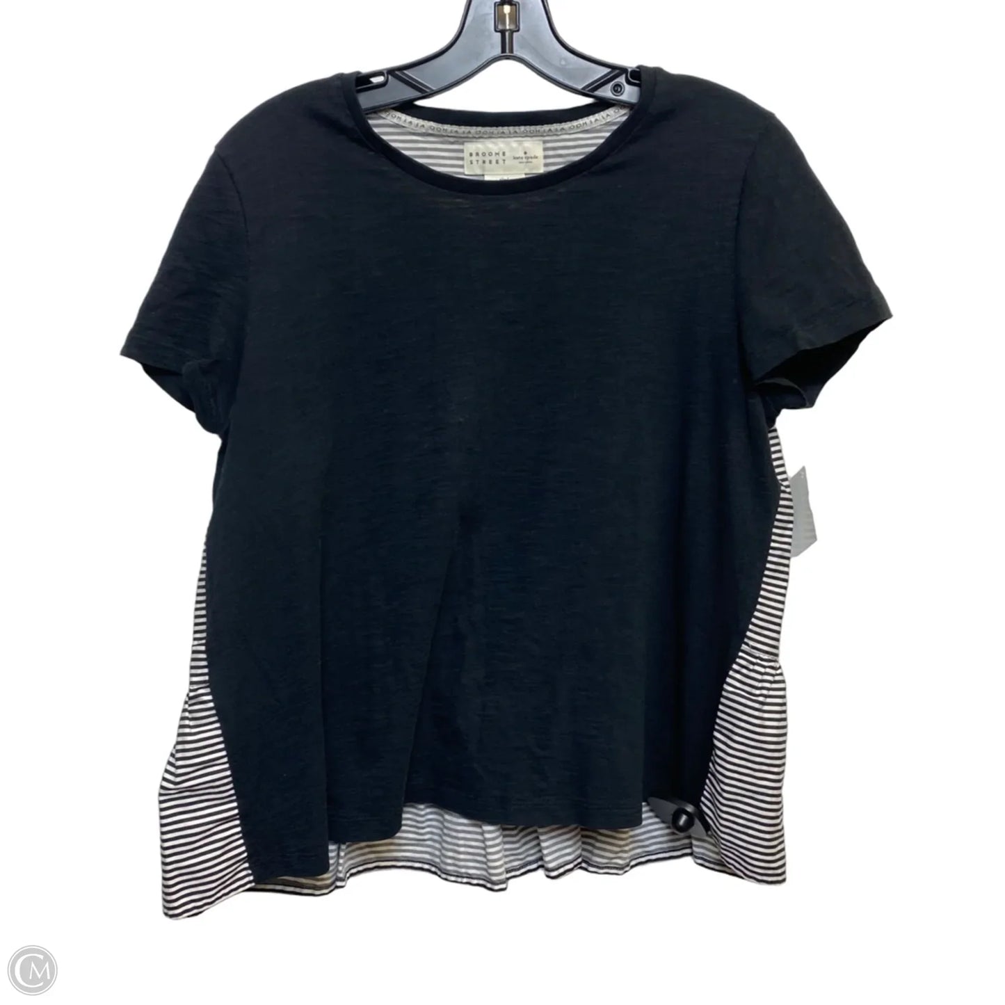 Top Short Sleeve Designer By Kate Spade In Black & White, Size: L