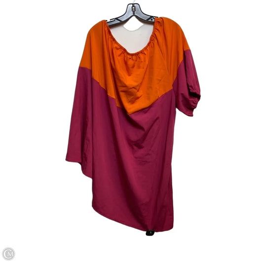 Dress Casual Short By Shein In Orange & Pink, Size: 4x
