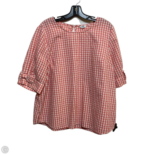 Top Short Sleeve By Crown And Ivy In Pink & White, Size: Xxl
