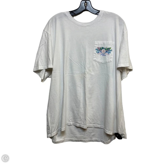 Top Short Sleeve Basic By Lauren James In White, Size: Xxl