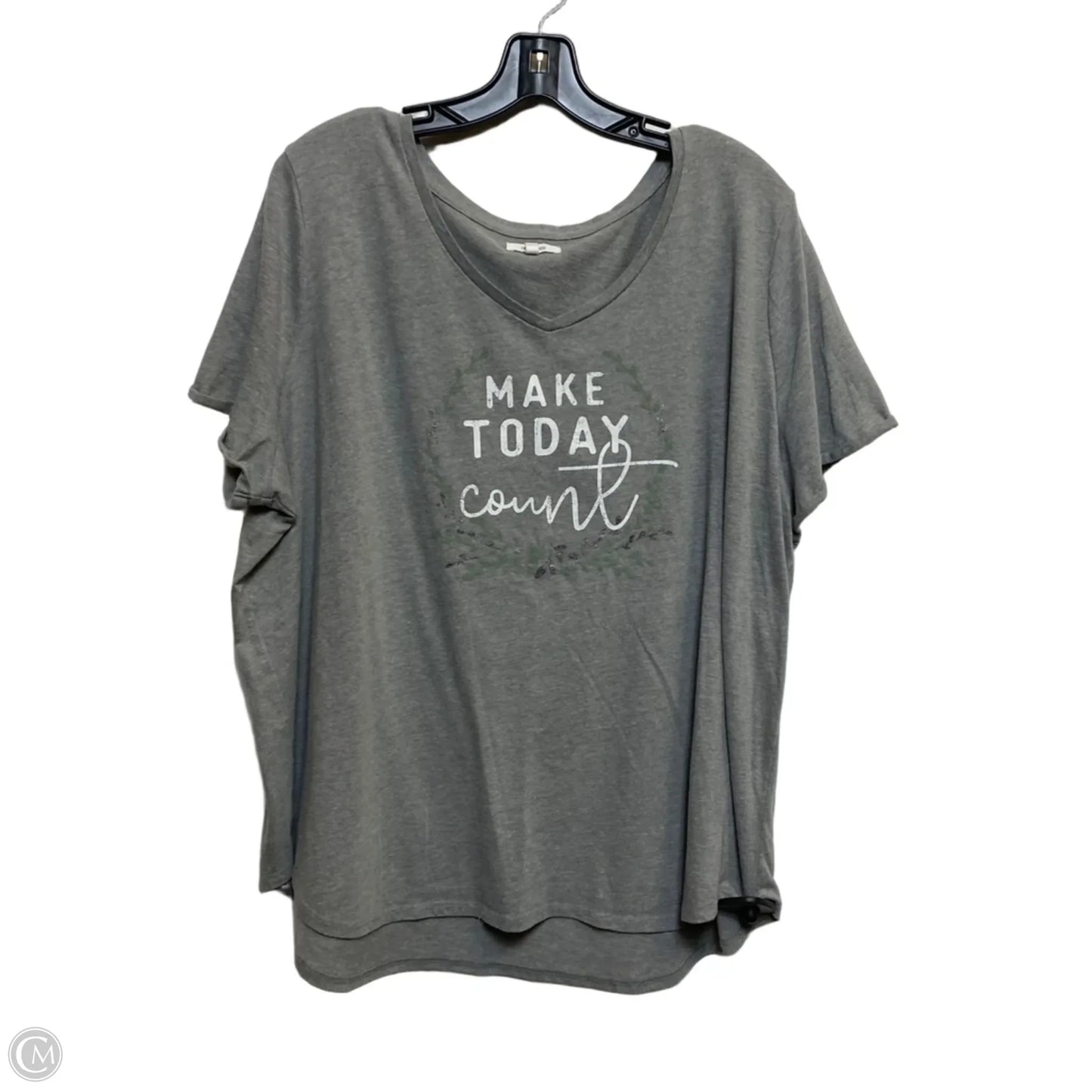 Top Short Sleeve By Maurices In Grey, Size: 2x