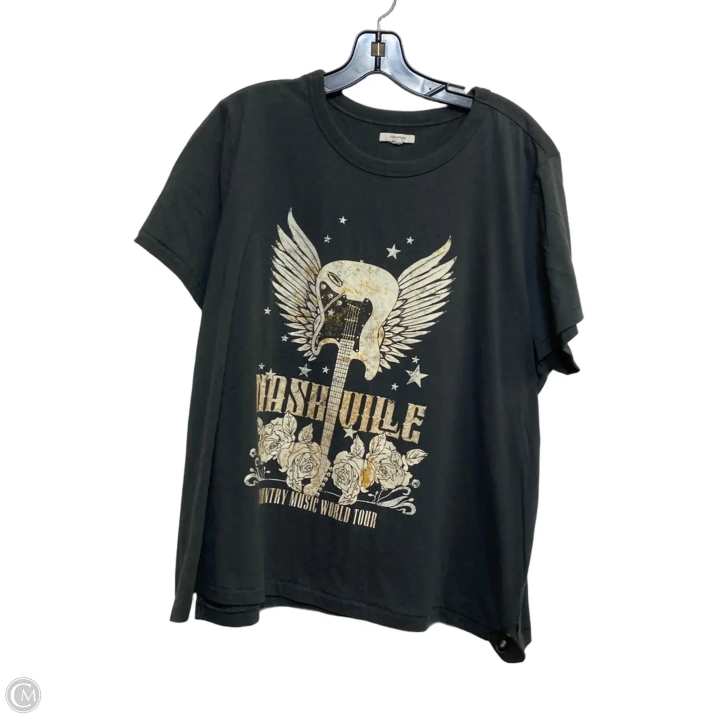 Top Short Sleeve By Maurices In Grey, Size: 2x