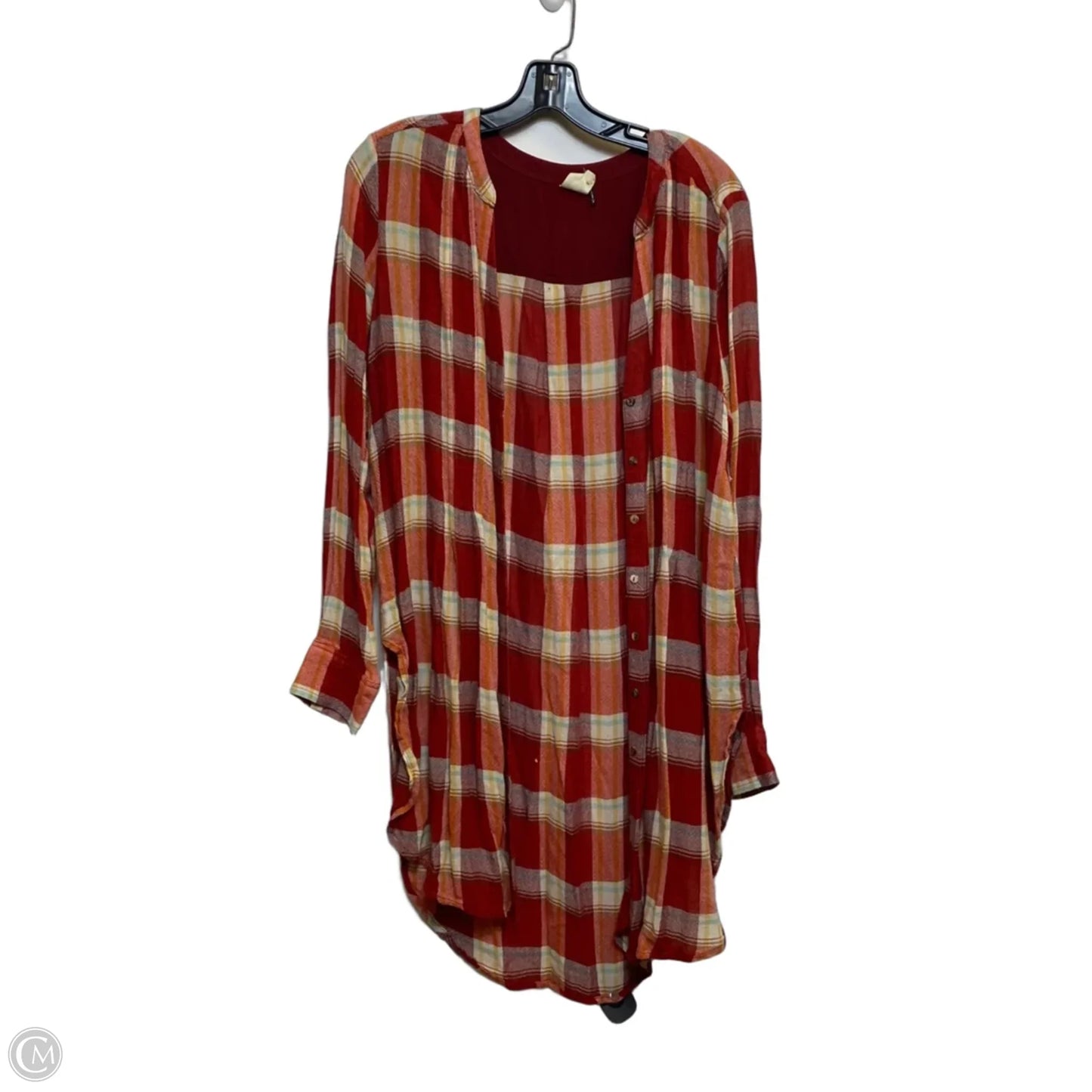 Tunic Long Sleeve By Akemi And Kin In Orange & Red, Size: M