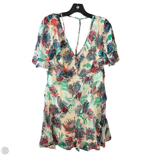 Dress Casual Short By Anthropologie In Cream & Green, Size: S