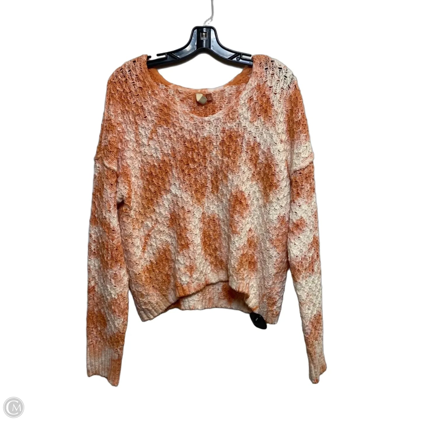 Sweater By Pilcro In Orange & White, Size: S