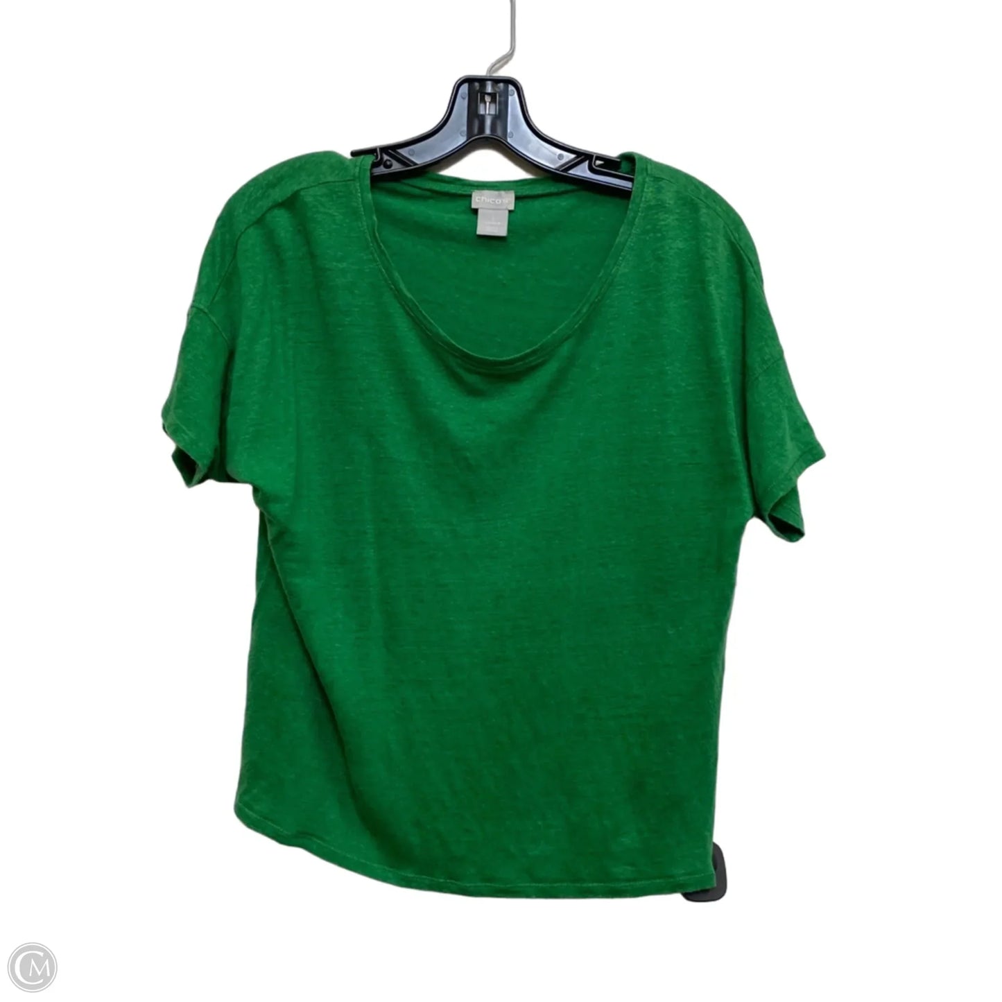 Top Short Sleeve By Chicos In Green, Size: M