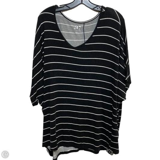 Top Short Sleeve By Maurices In Black & White, Size: 1x