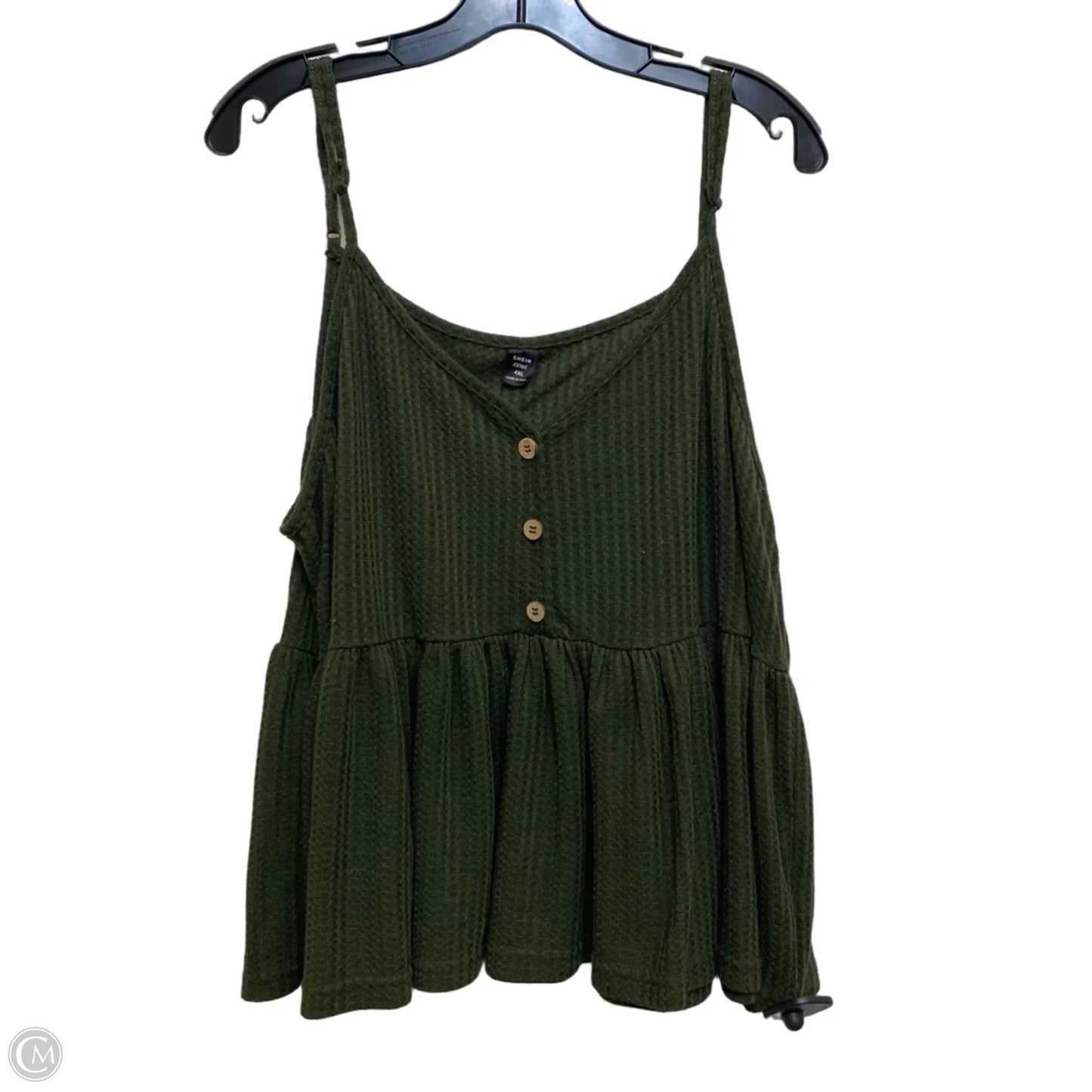 Top Sleeveless By Shein In Green, Size: 4x