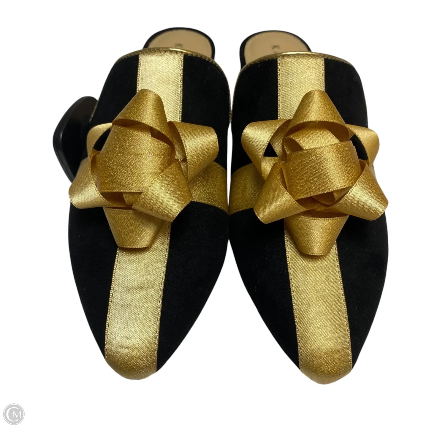 Shoes Flats By Katy Perry In Black & Gold, Size: 5.5
