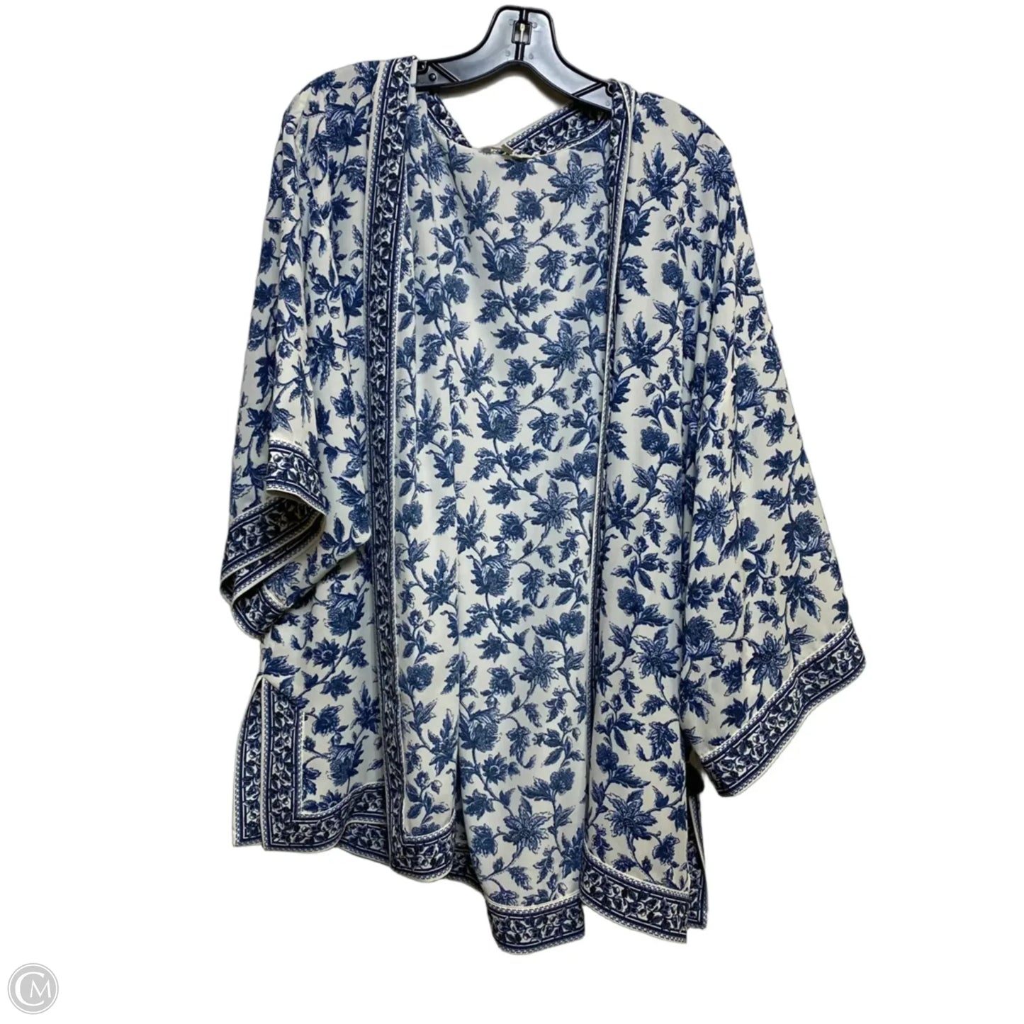 Kimono By Max Studio In Blue & Cream, Size: 2x