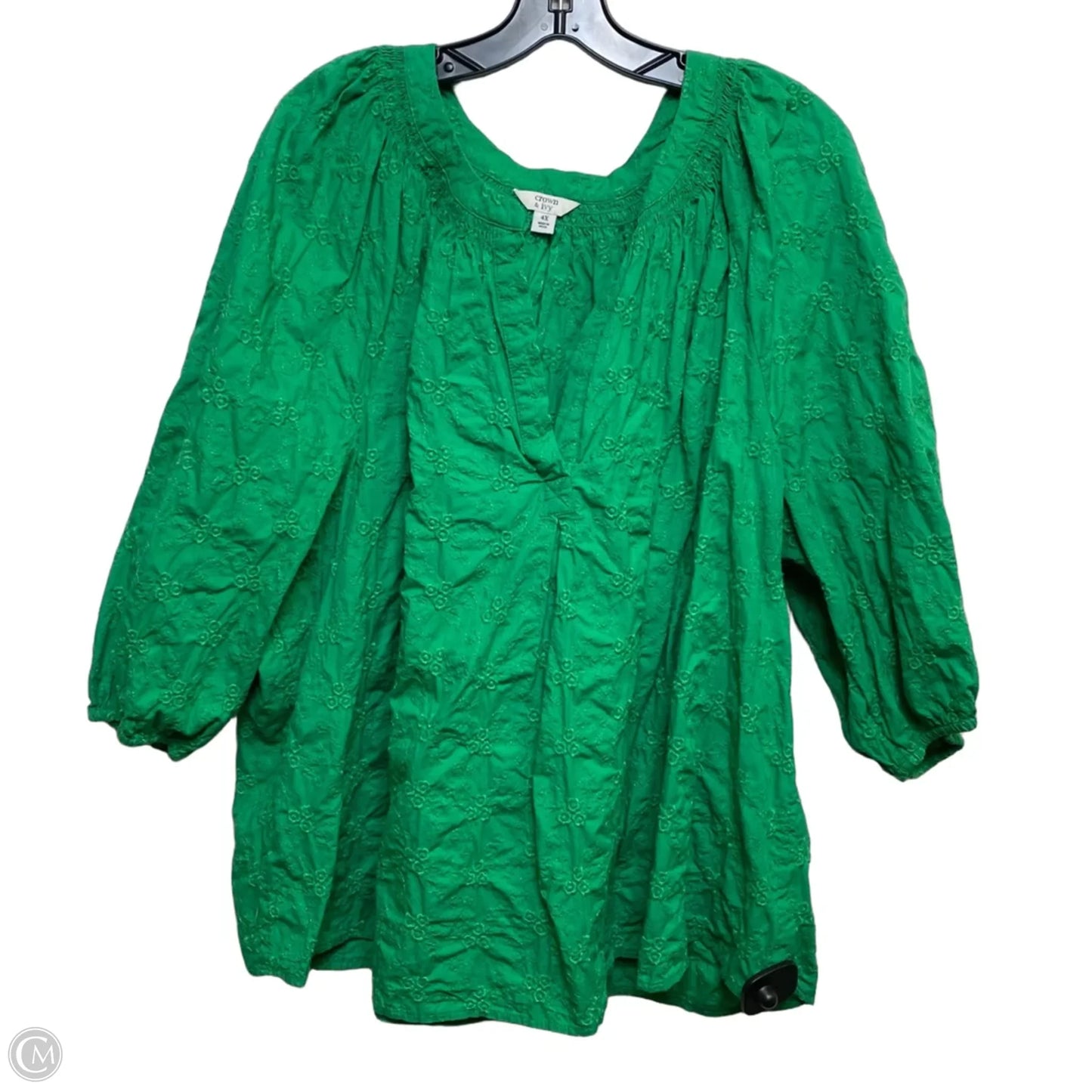 Top Short Sleeve By Crown And Ivy In Green, Size: 4x