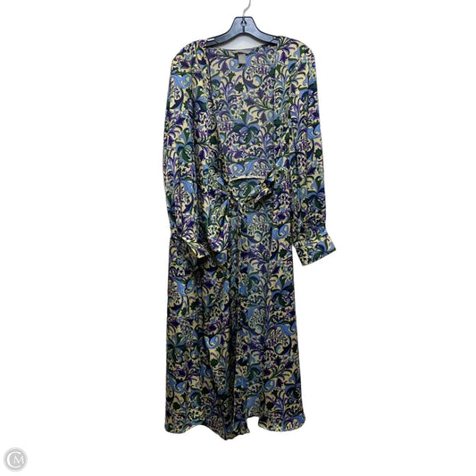 Dress Casual Maxi By H&m In Blue & Yellow, Size: L