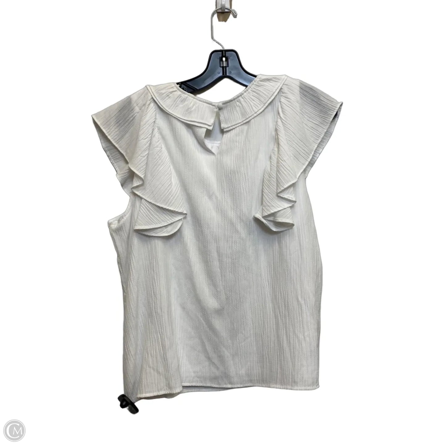 Top Sleeveless By Versona In White, Size: L