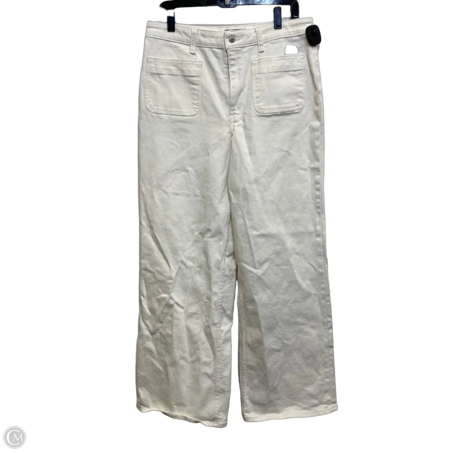 Jeans Wide Leg By Free Assembly In Cream Denim, Size: 12