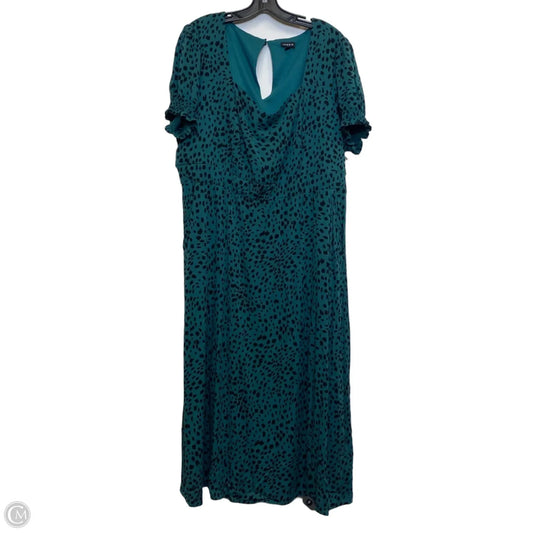 Dress Casual Midi By Torrid In Black & Green, Size: 2x