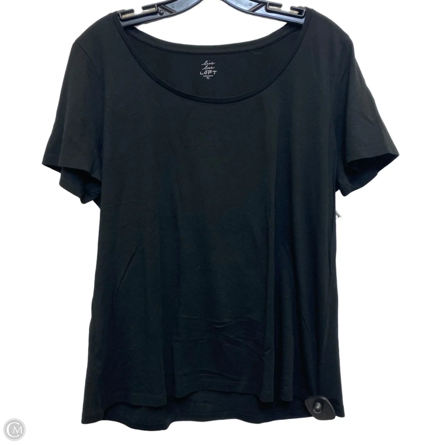 Top Short Sleeve Basic By Loft In Black, Size: Xl