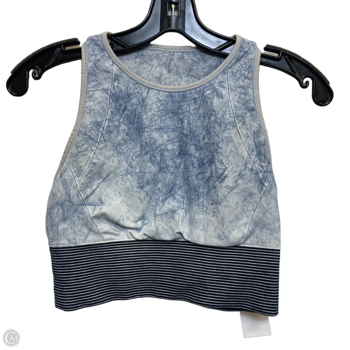 Athletic Bra Designer By Lululemon In Blue & Grey, Size: M