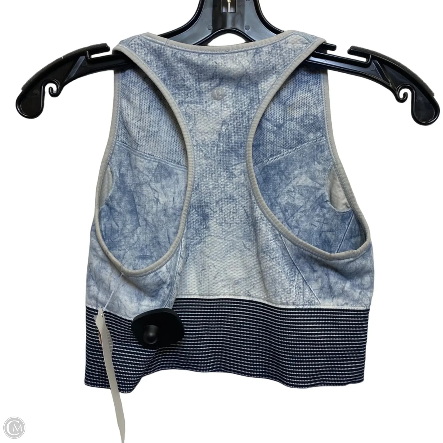Athletic Bra Designer By Lululemon In Blue & Grey, Size: M