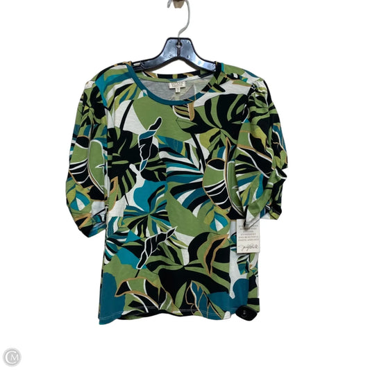Top Short Sleeve By Jaclyn Smith In Black & Green, Size: M
