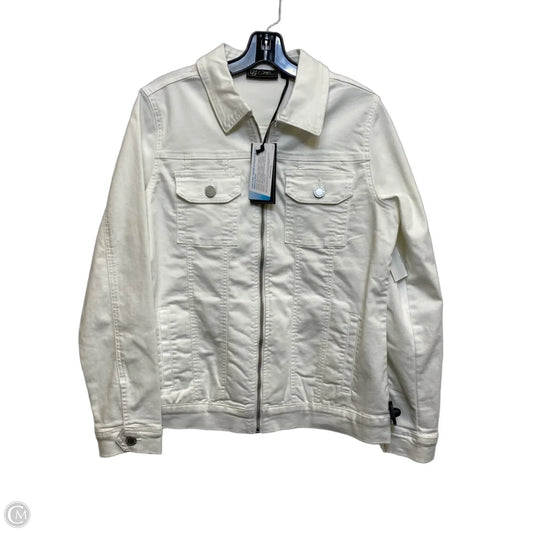 Jacket Denim By Dg2 In White Denim, Size: M