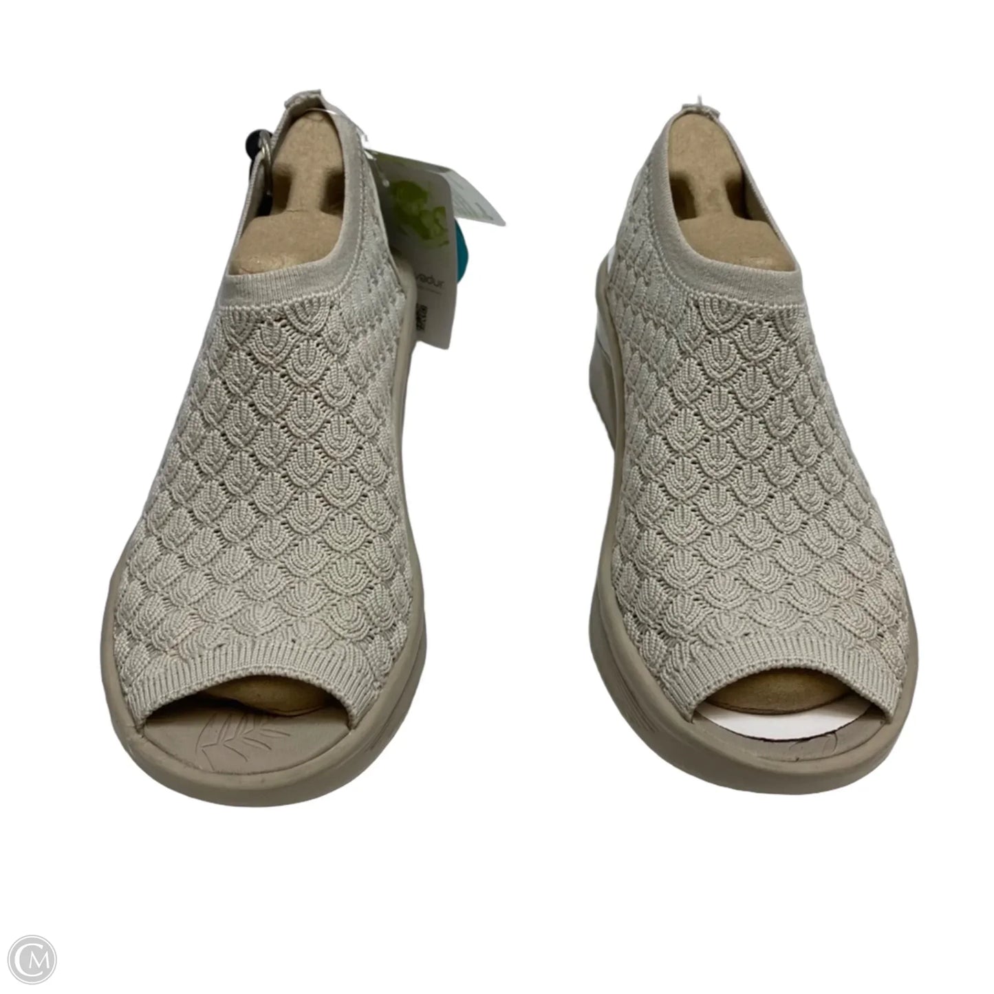 Sandals Heels Wedge By Bzees In Grey, Size: 7.5