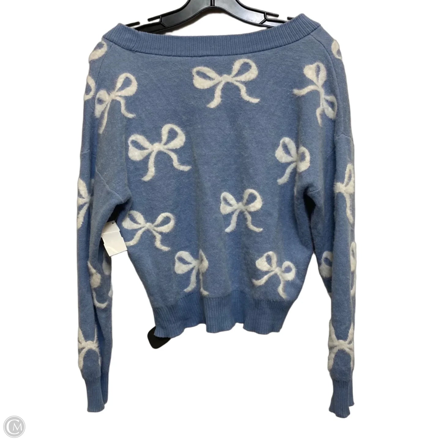 Sweater Cardigan By Cme In Blue & White, Size: M