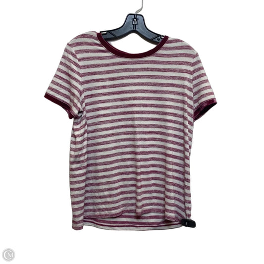 Top Short Sleeve By Gap In Pink & White, Size: M
