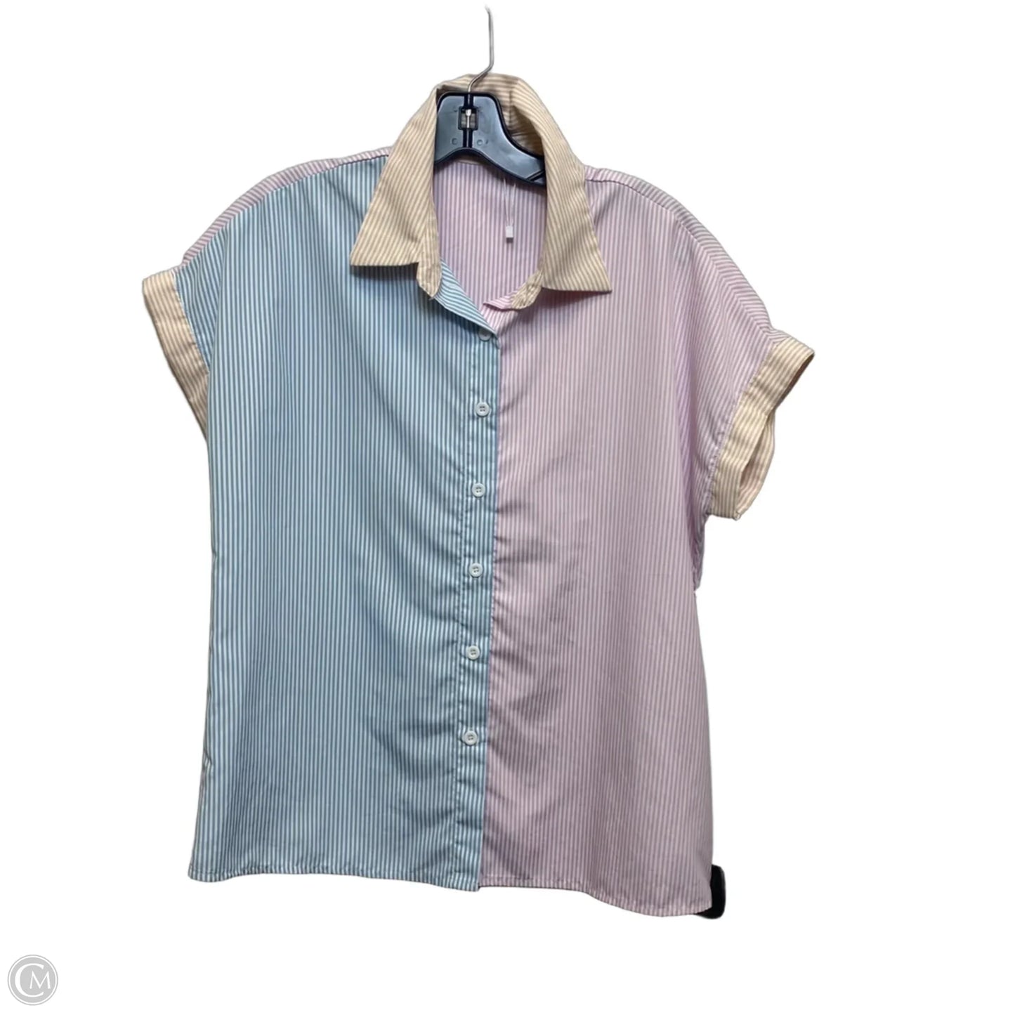 Top Sleeveless By Emery Rose In Blue & Pink, Size: M