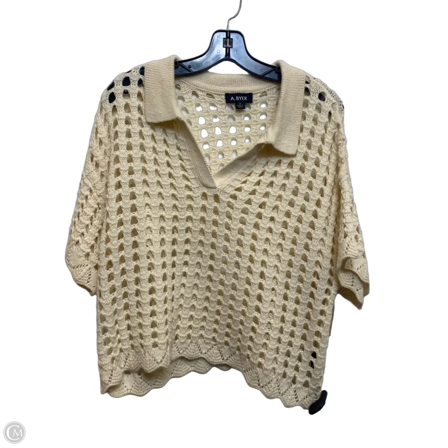 Top Short Sleeve By A Byer In Cream, Size: M