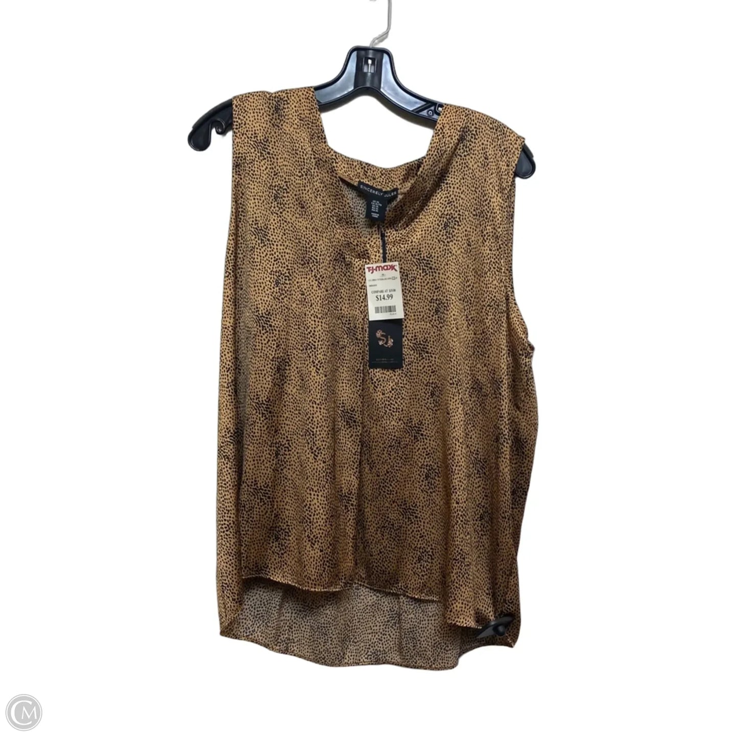 Top Sleeveless By Sincerely Jules In Black & Brown, Size: Xl