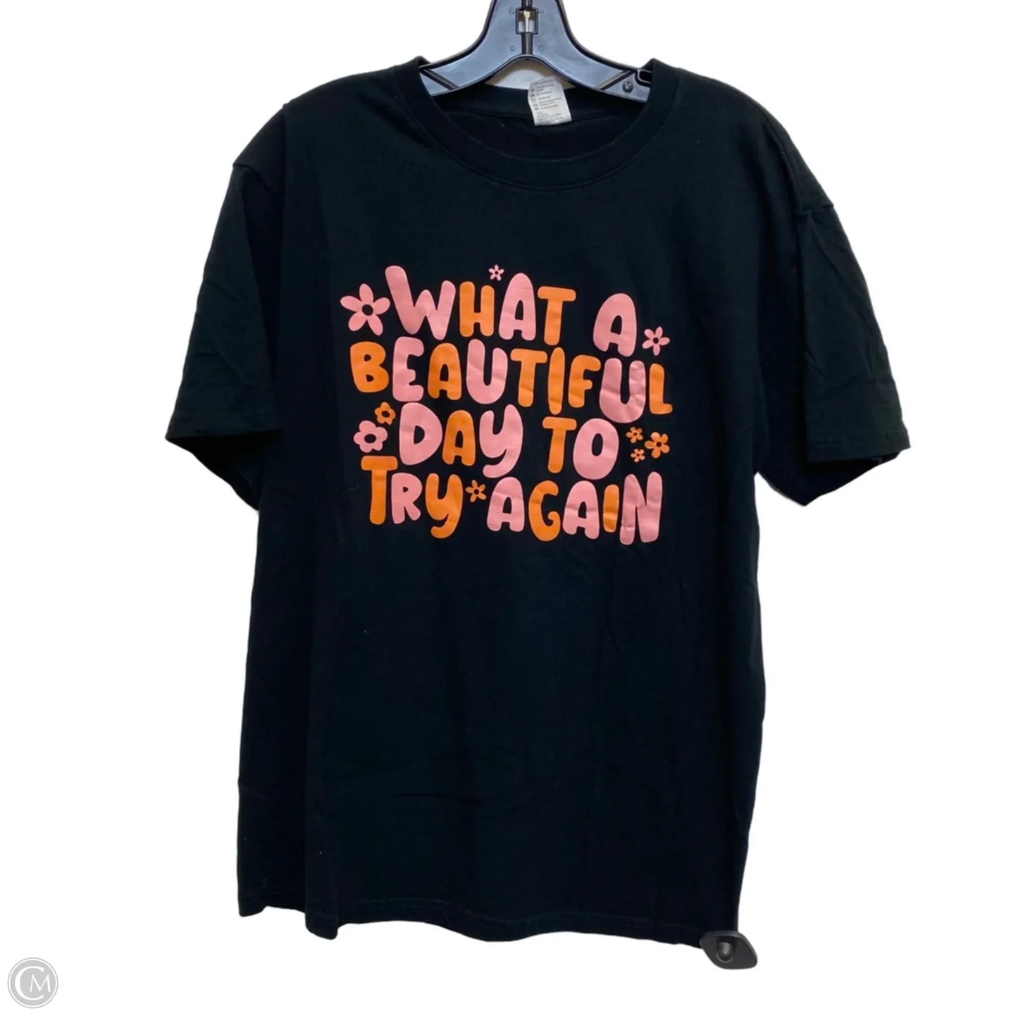 Top Short Sleeve By Clothes Mentor In Black, Size: L